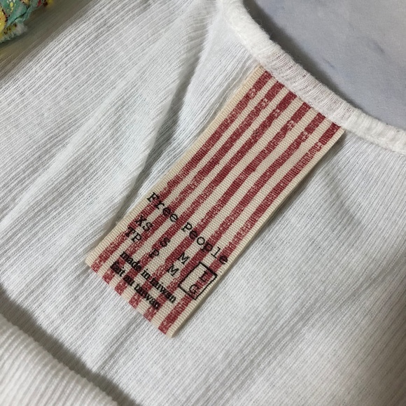 Free People White & Floral Neckline Tank Top - Picture 6 of 7